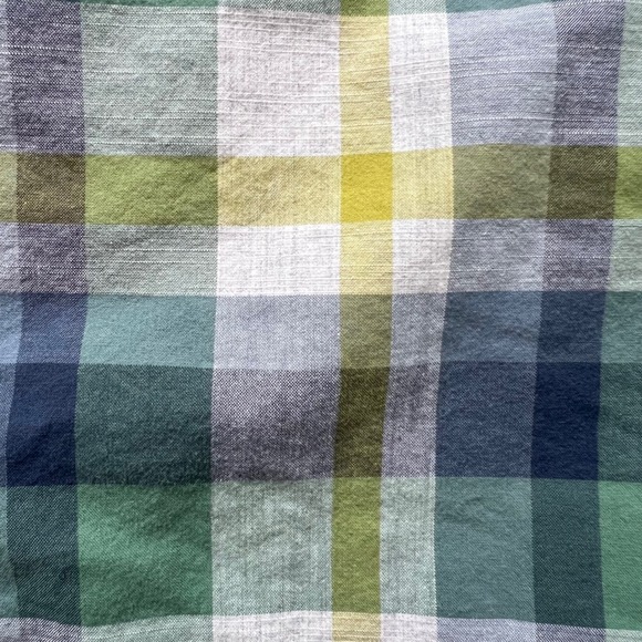 MOUNTAIN HARDWEAR Short Sleeve Button Up Shirt Mens Size Large Green Blue Yellow - Picture 13 of 13